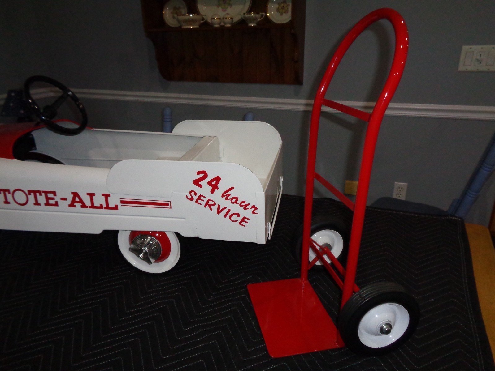 Nicely Restored Late 1950s/Early 1960s AMF Tote-all Pedal Car w/2 Wheeled Dolly