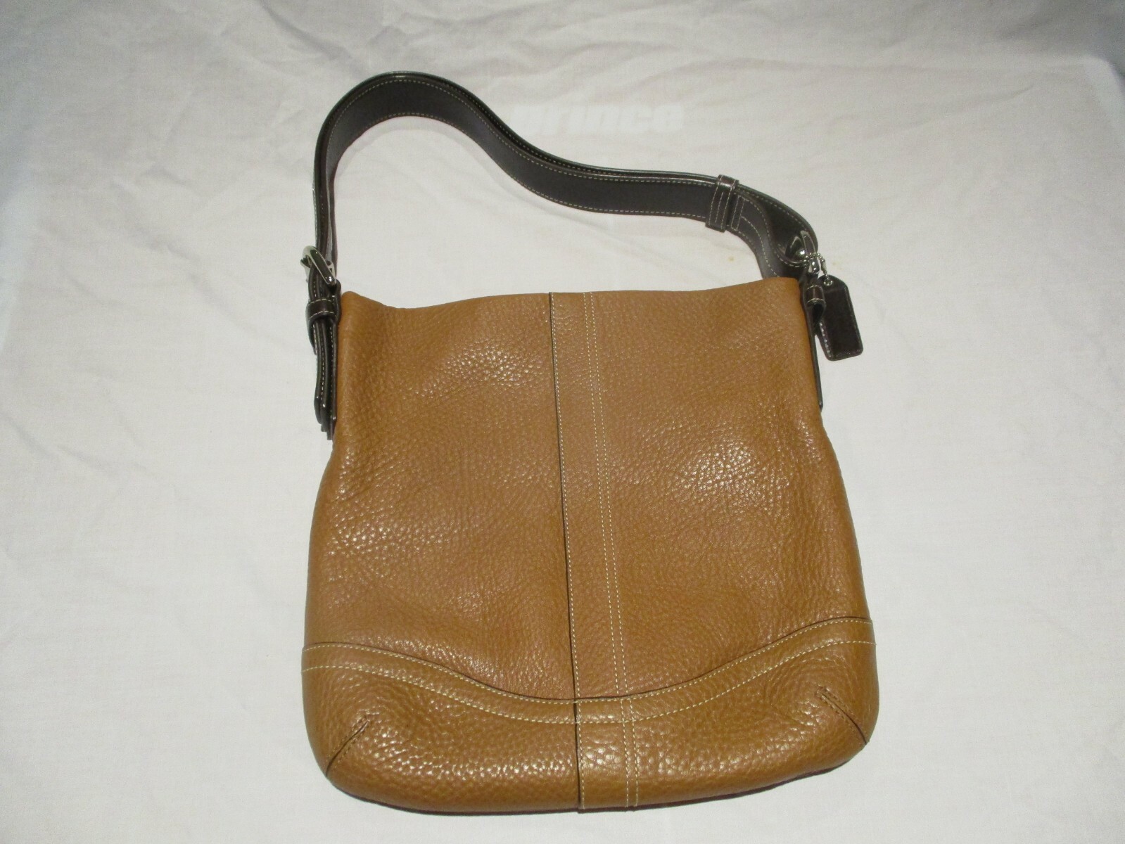 Coach D0782-F10941 Cross-Body Leather Purse Tan with Dark