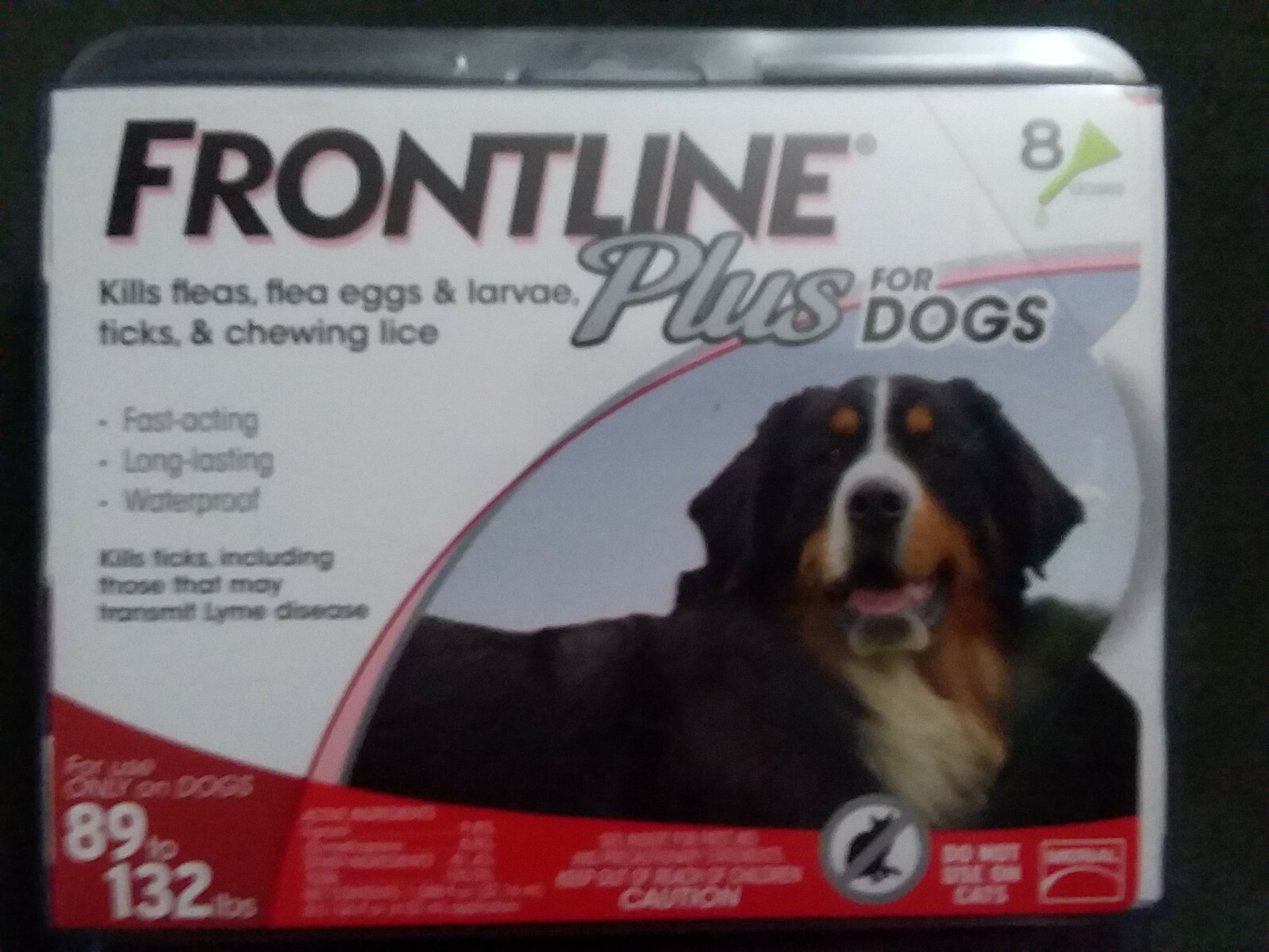 Frontline Plus Flea & Tick Control for XL Dogs 89-132 lbs, 8 Doses Box