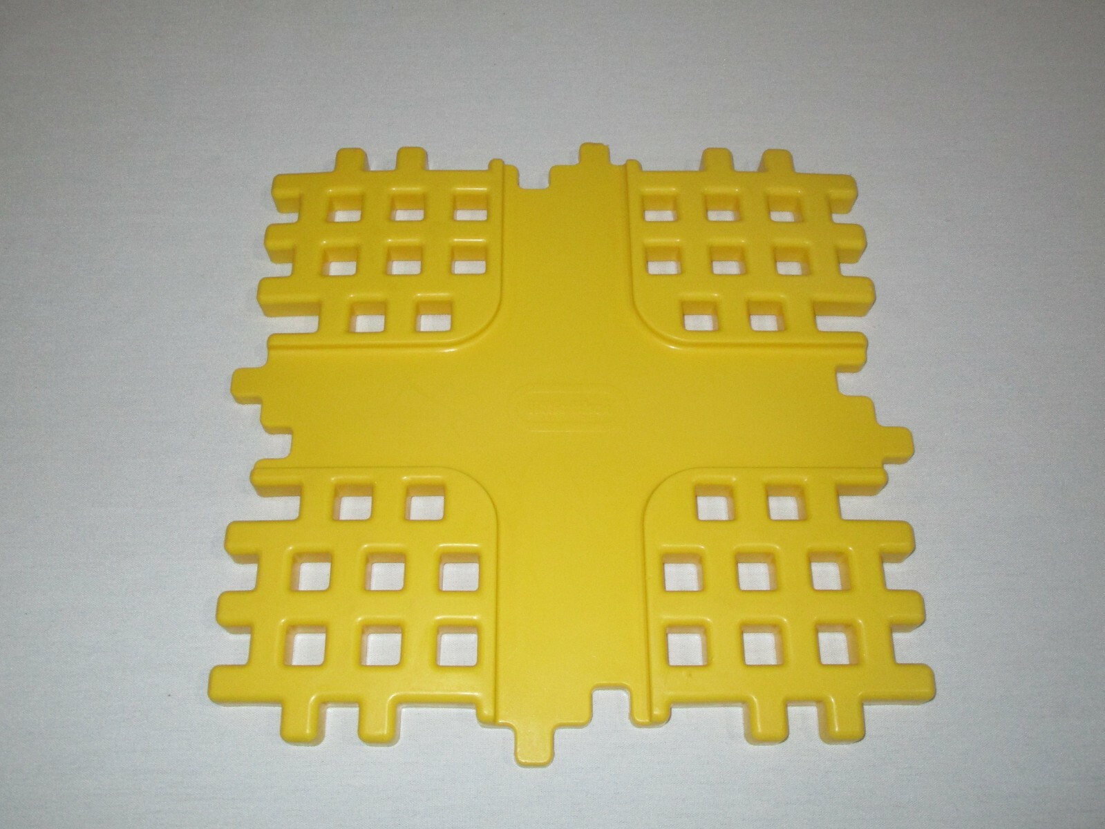 Vintage Little Tikes Waffle Blocks 4 Way Yellow Road Piece Replacement