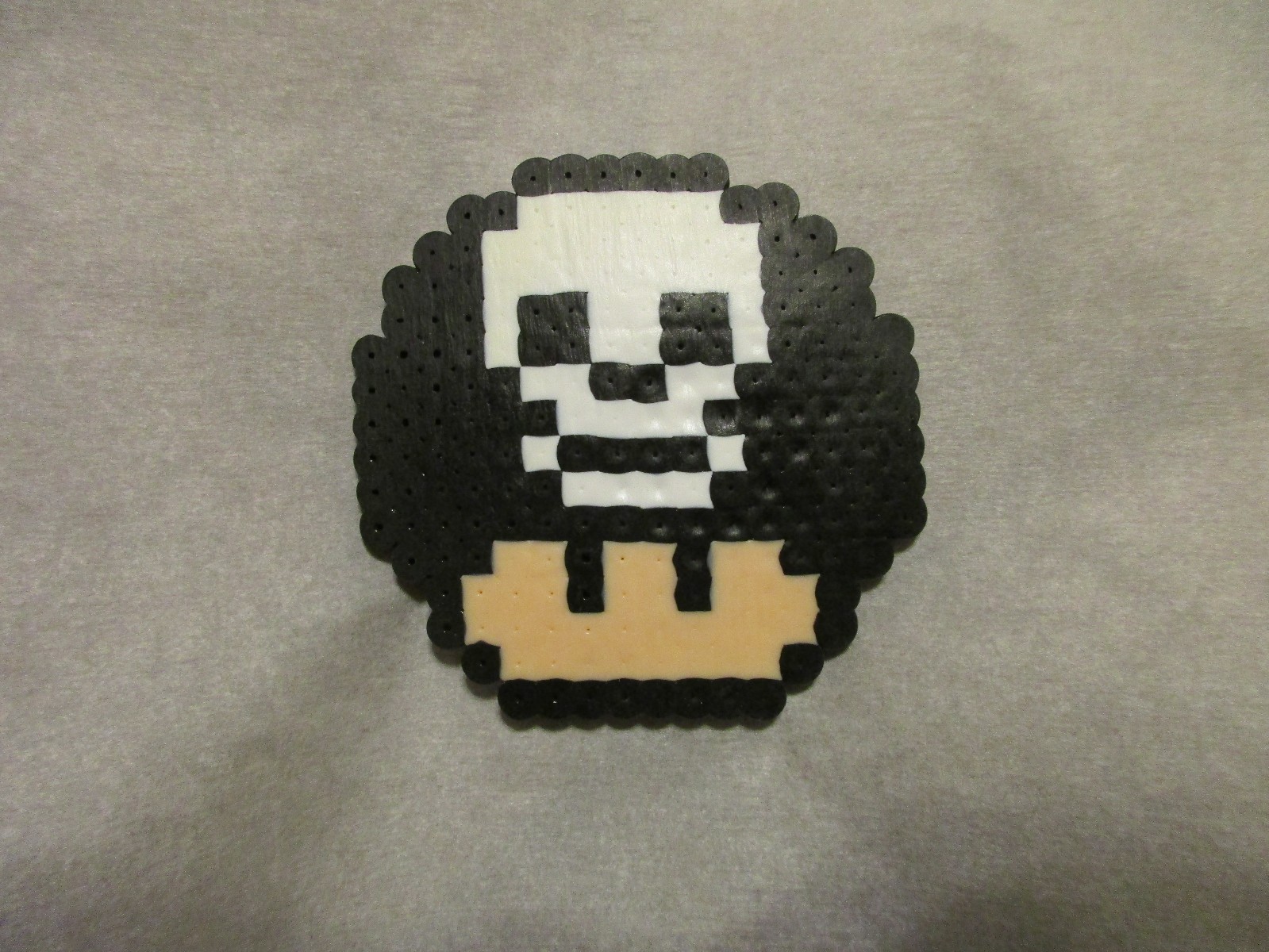 Nintendo Mario Mushroom video game Halloween Perler Bead pixel wall art magnet