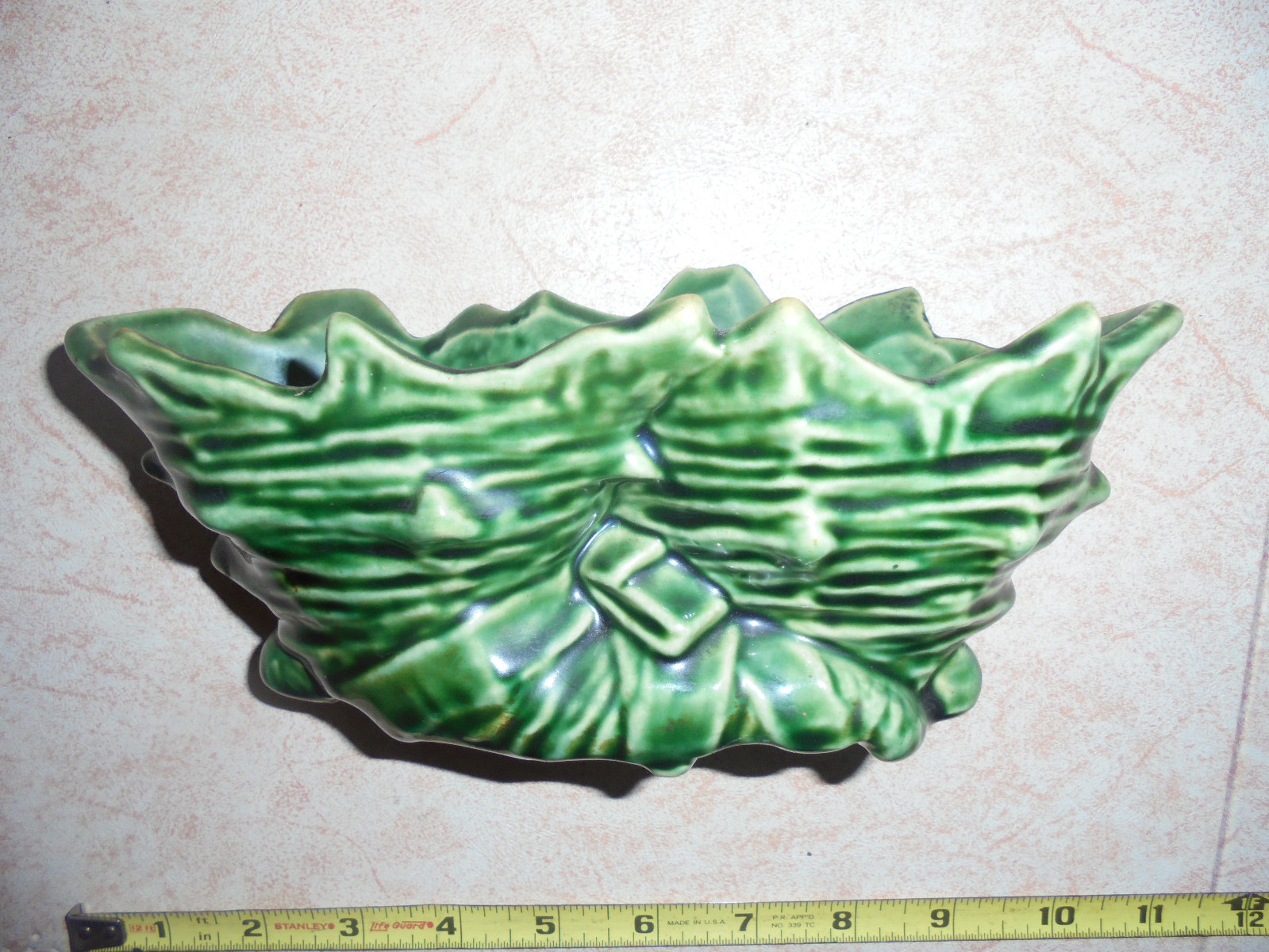 Rare Vintage Green McCoy Doudle Cornucopia