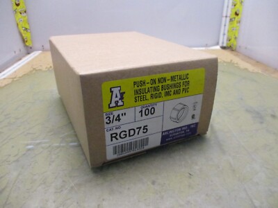 Box of 100 Arlington Ind. 3/4'' Insulating Bushings for Steel Rigid IMC PVC [H4]