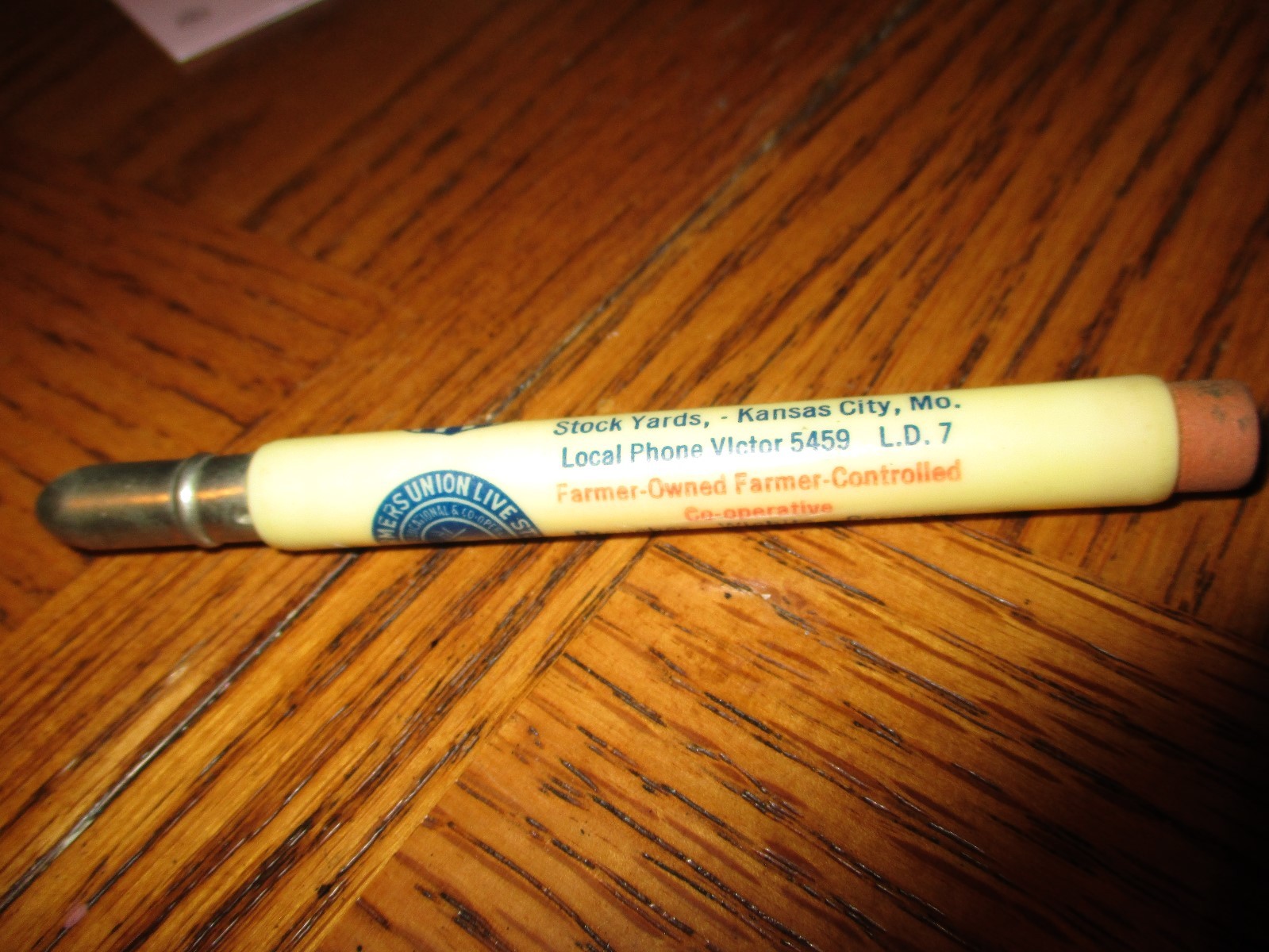 Old Bullet Pencil Farmers Union Livestock Commission Kansas City,  Missouri