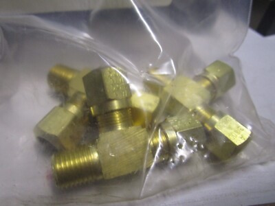 3/8'' Tube x 1/4'' Male NPTF Northway  Brass Compression DOT Run Tee QTY 3