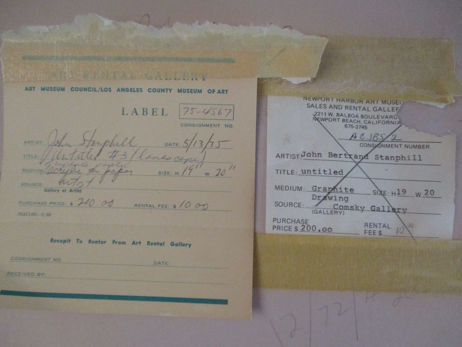 JOHN BERTRAND STANPHILL PAINTING 1970'S ABSTRACT SURREALIST LANDSCAPE MODERNISM