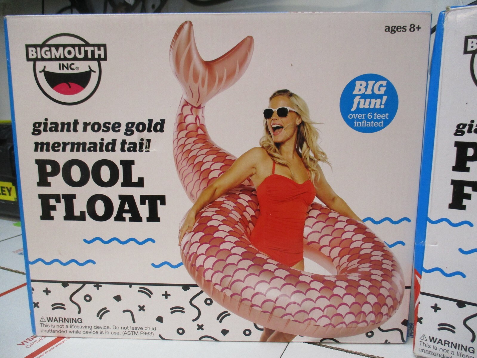BIGMOUTH GIANT ICE POP & GIANT ROSE GOLD MERMAID TAIL POOL FLOATS NEW FREE SHIP