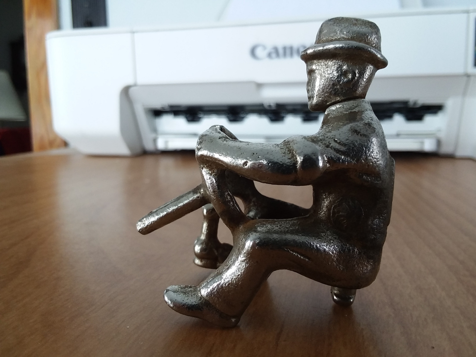 ANTIQUE ARCADE CAST IRON NICKEL PLATED TOY TRACTOR DRIVER MAN