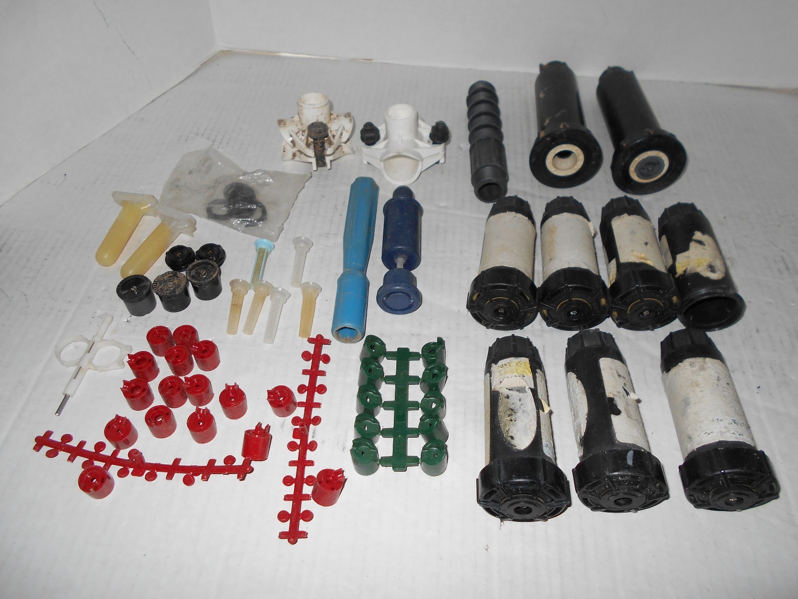 Rainbird Sure Pop,1800 Sprinkler Heads, New Nozzles, adjusting tool, USED LOT