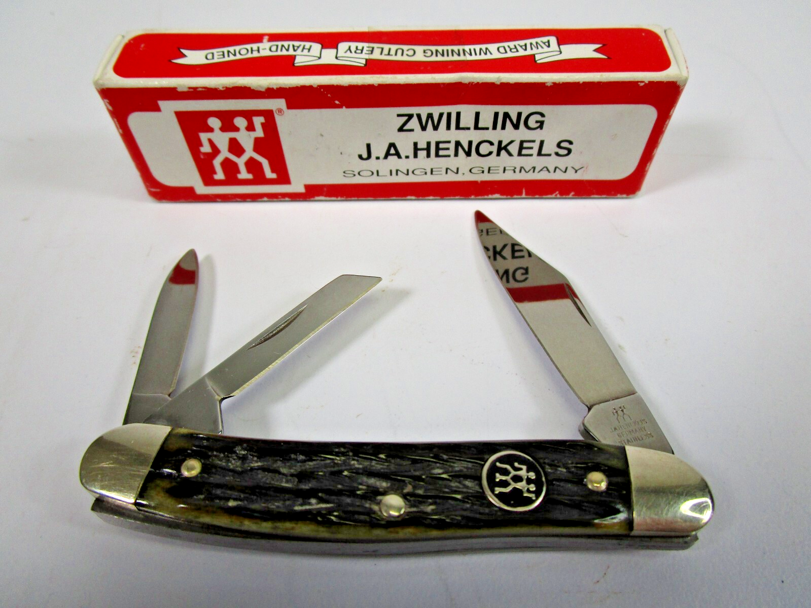 JA HENCKELS HK-0007-GP 3 BLADE POCKET KNIFE STOCKMAN GERMANY