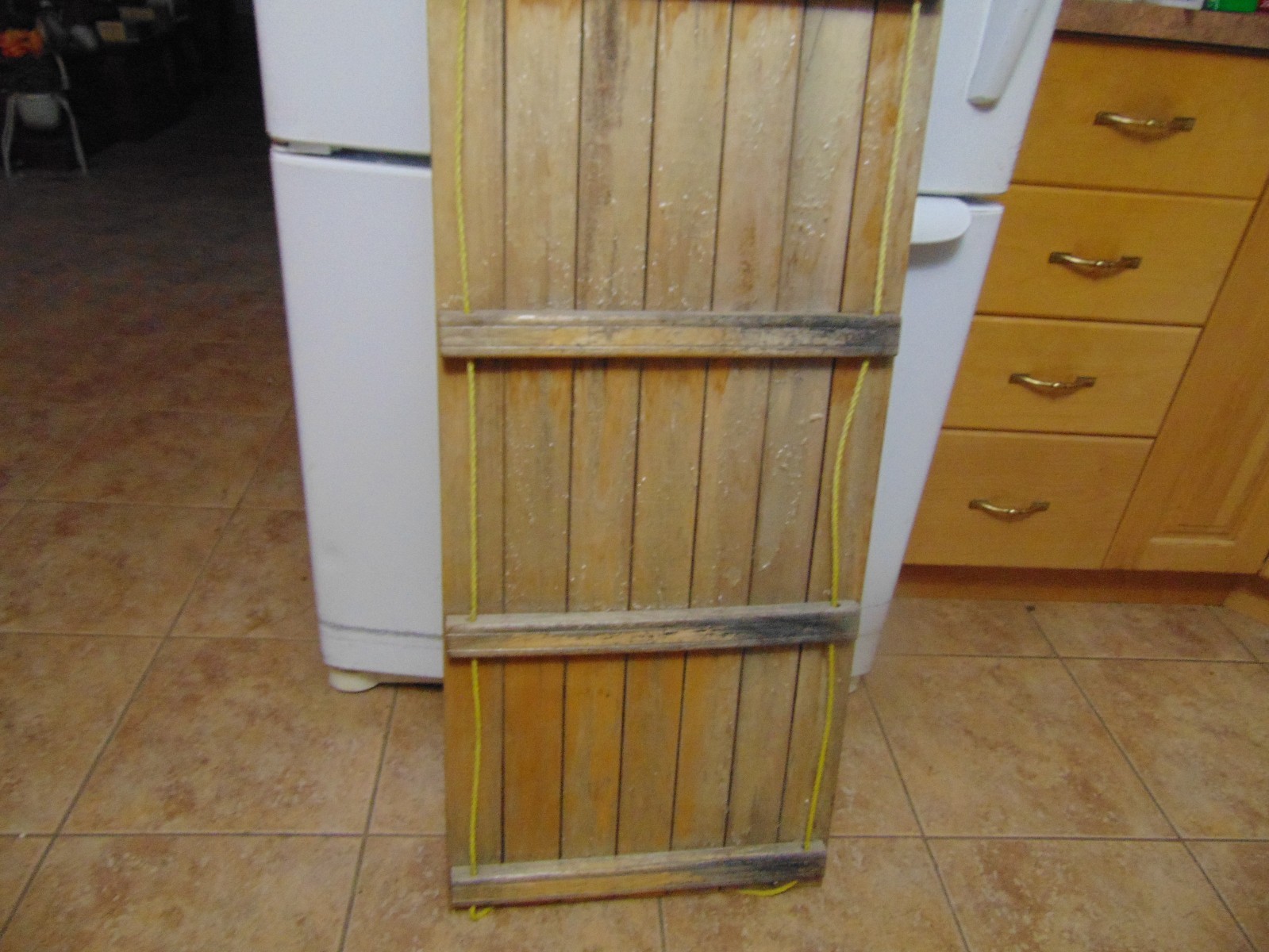 vintage wooden snow toboggan slep  58