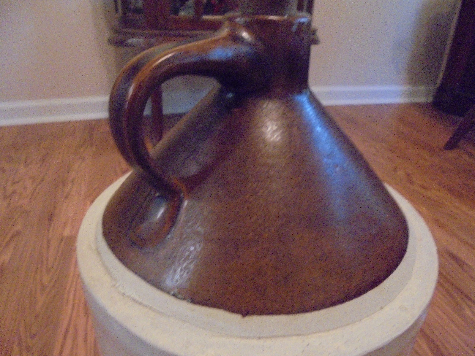 Antique 5 Gallon Stoneware Jug Original Carved Stopper