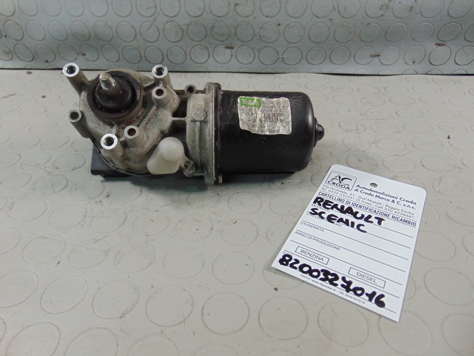 Motorino tergicristalli anteriore RENAULT SCENIC 8200327016