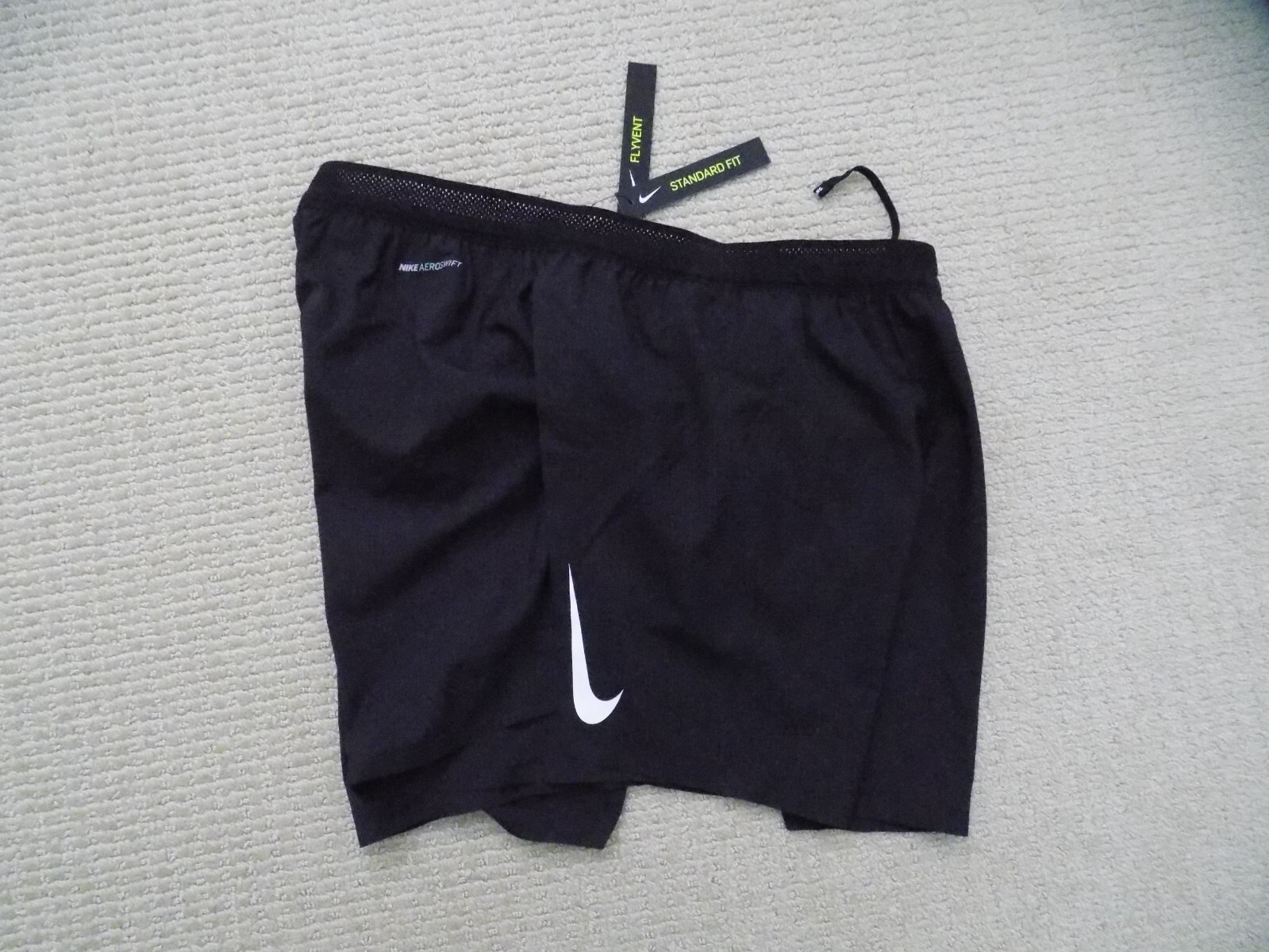 NEW NIKE MENS M L AEROSWIFT RUNNING SHORTS 4" 2in1 BLACK WHITE CJ7840 010 racing