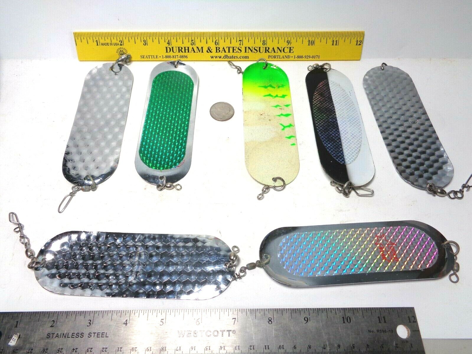 Lot of 7 Vintage Kokanee Salmon Rainbow Trout Trolling DodgersのeBay公認海外