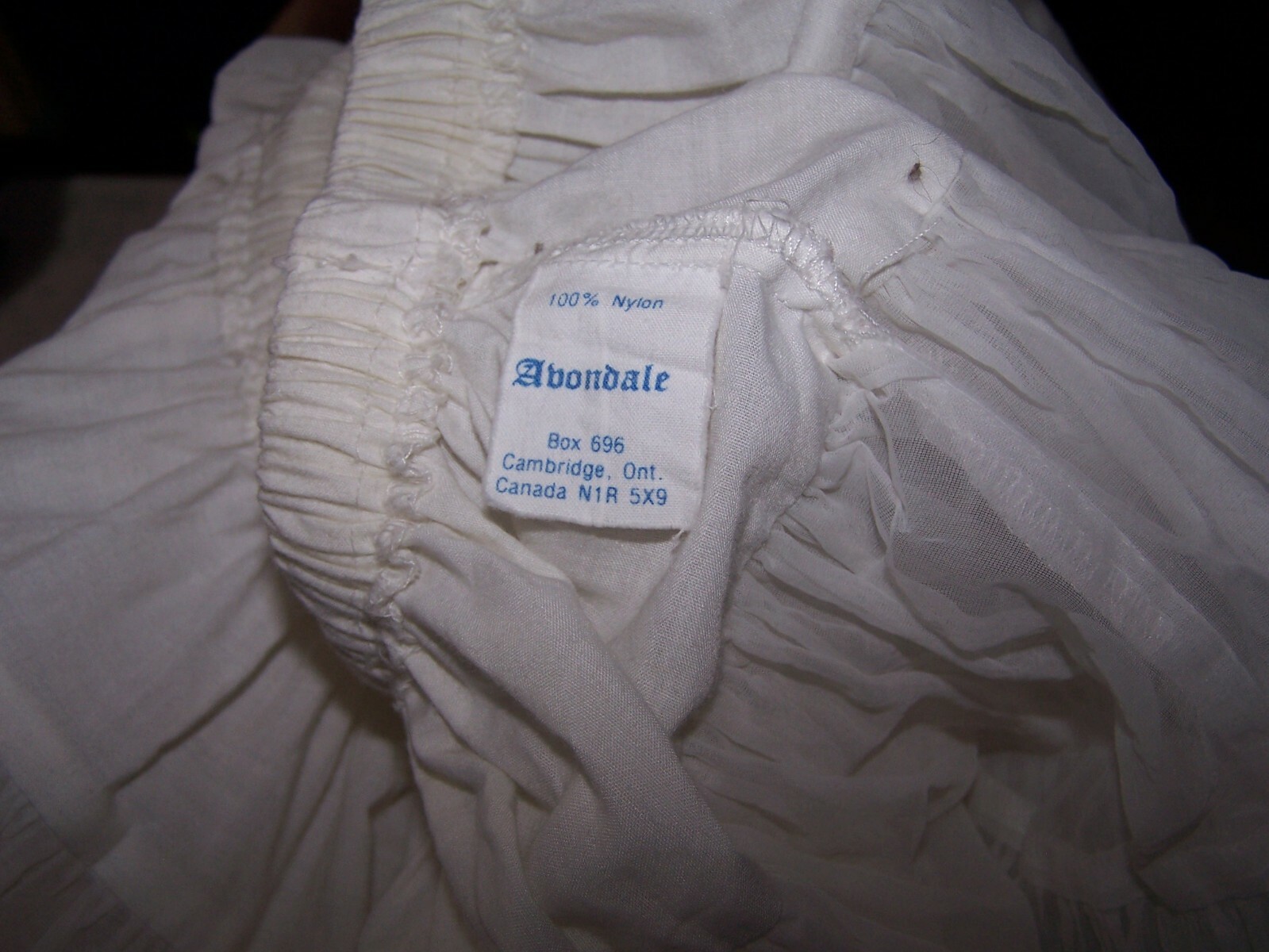 Vintage AVONDALE White Square Dance Petticoat 60 Yds Waist 20