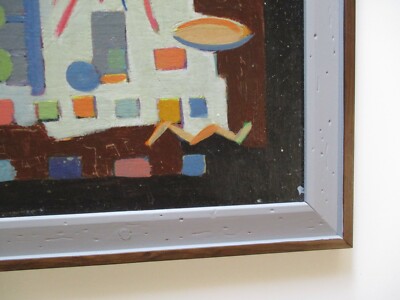 VINTAGE SURREAL ABSTRACT PAINTING MODERNISM MID CENTURY EXPRESSIONISM CUBISM OLD