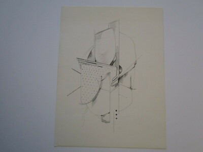 ERNEST POSEY DRAWING CUBIST 1970 ABSTRACT EXPRESSIONISM SURREALISM CALIFORNIA