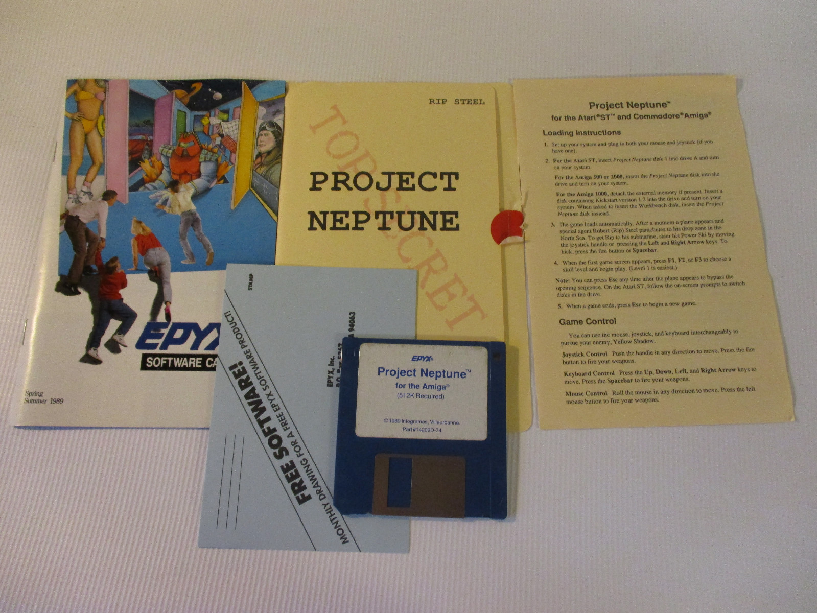 Rare PROJECT NEPTUNE Commodore Amiga Game by Epyx!!