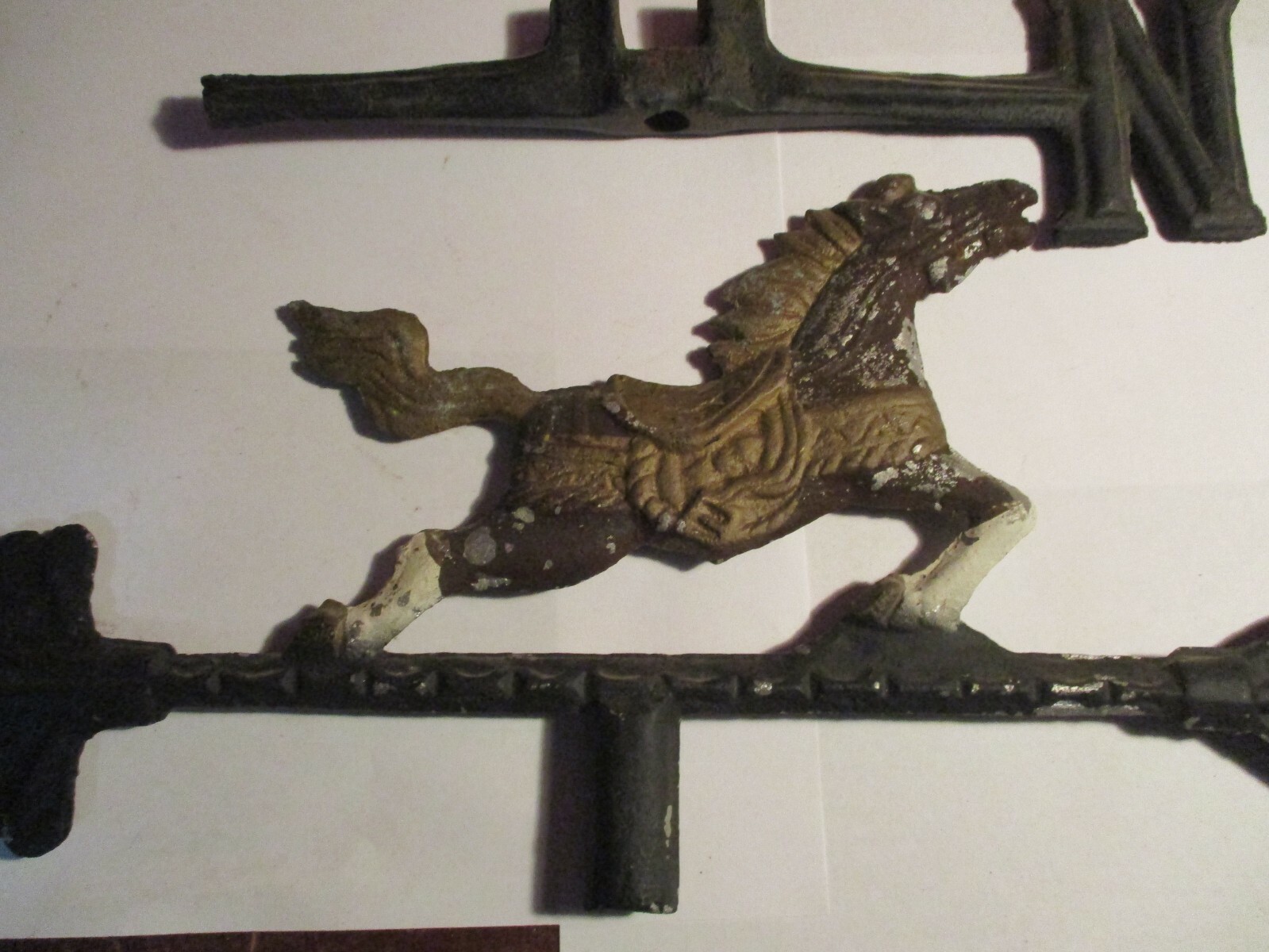 Vintage Weather Vane Horse & Arrow Galloping Stallion Aluminum Missing South