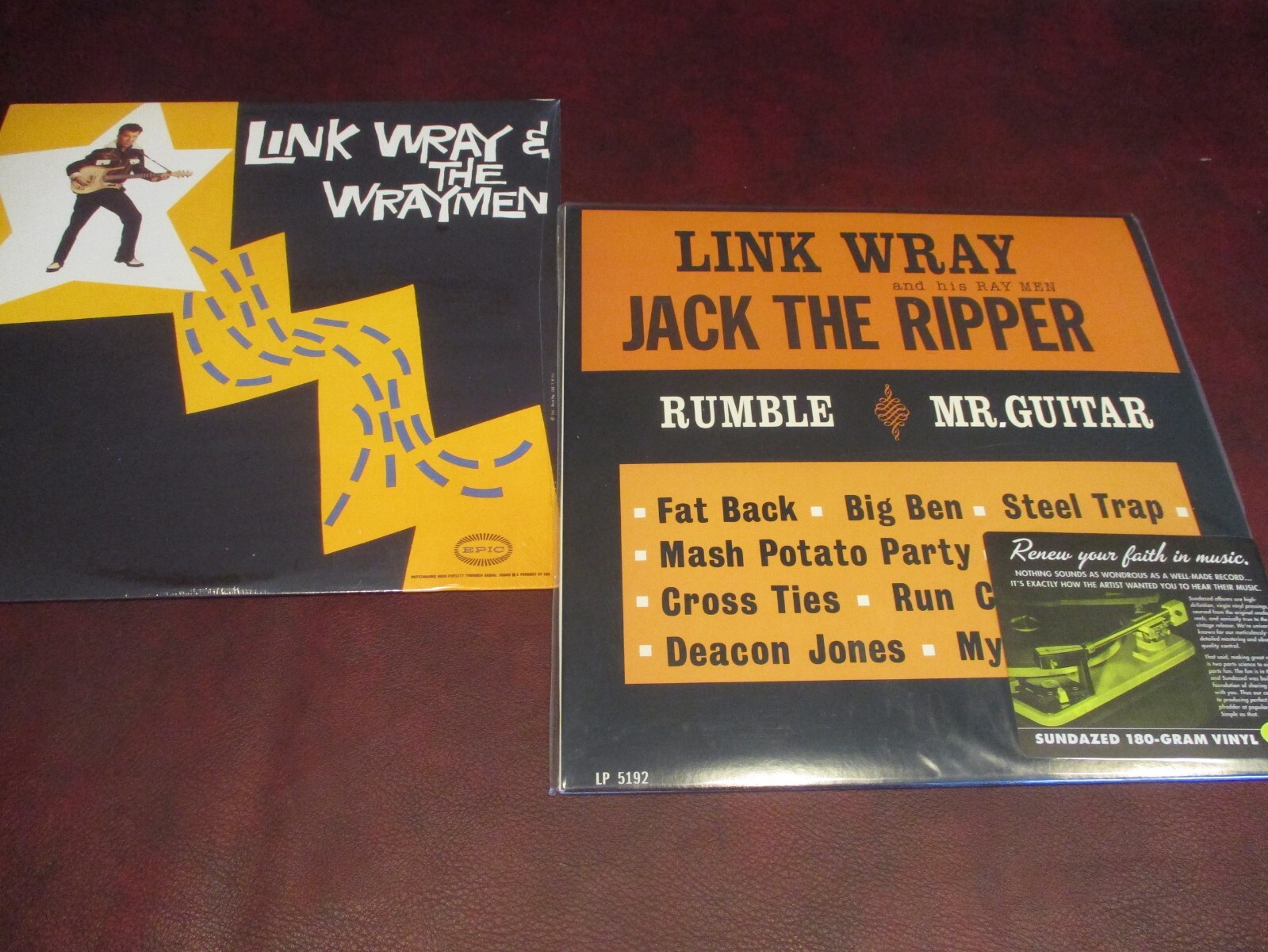 LINK WRAY & THE WRAYMEN VERIFIED BLACK VINYL 180G LP + S/T