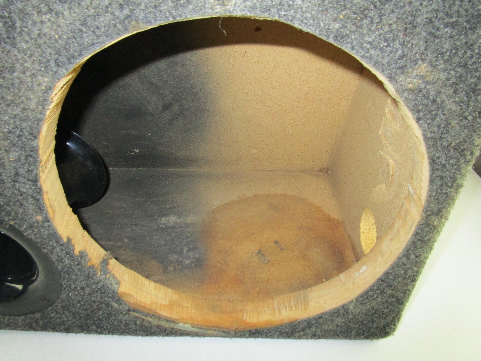 Vintage Kicker Comp Speaker Subwoofer Box Old School Wood Carpet Covering