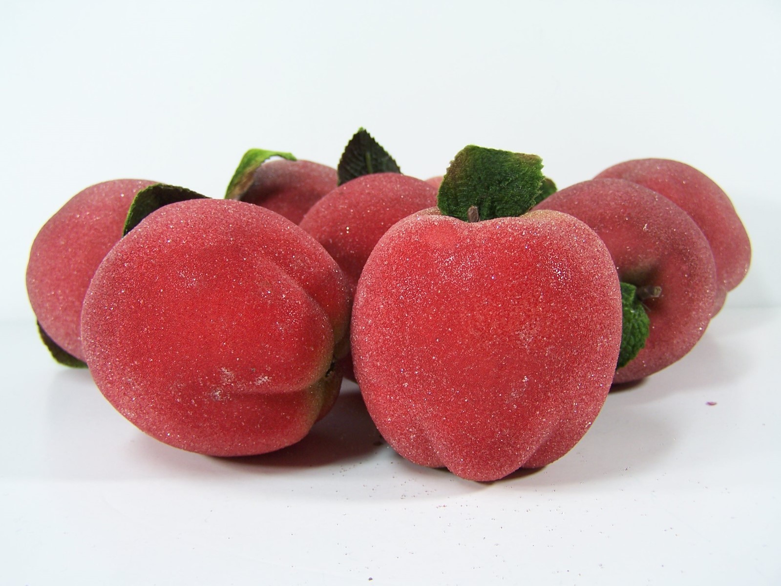 Lot Of 8 Artificial Fruit Sugared Red Apples Home Decor