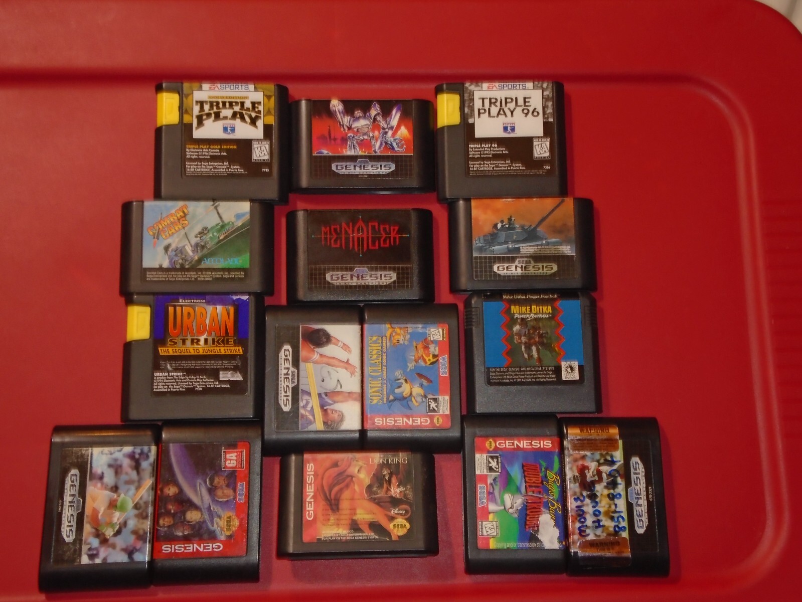 Sega Genesis 15 Game Lot Sonic Classics Super Volleyball