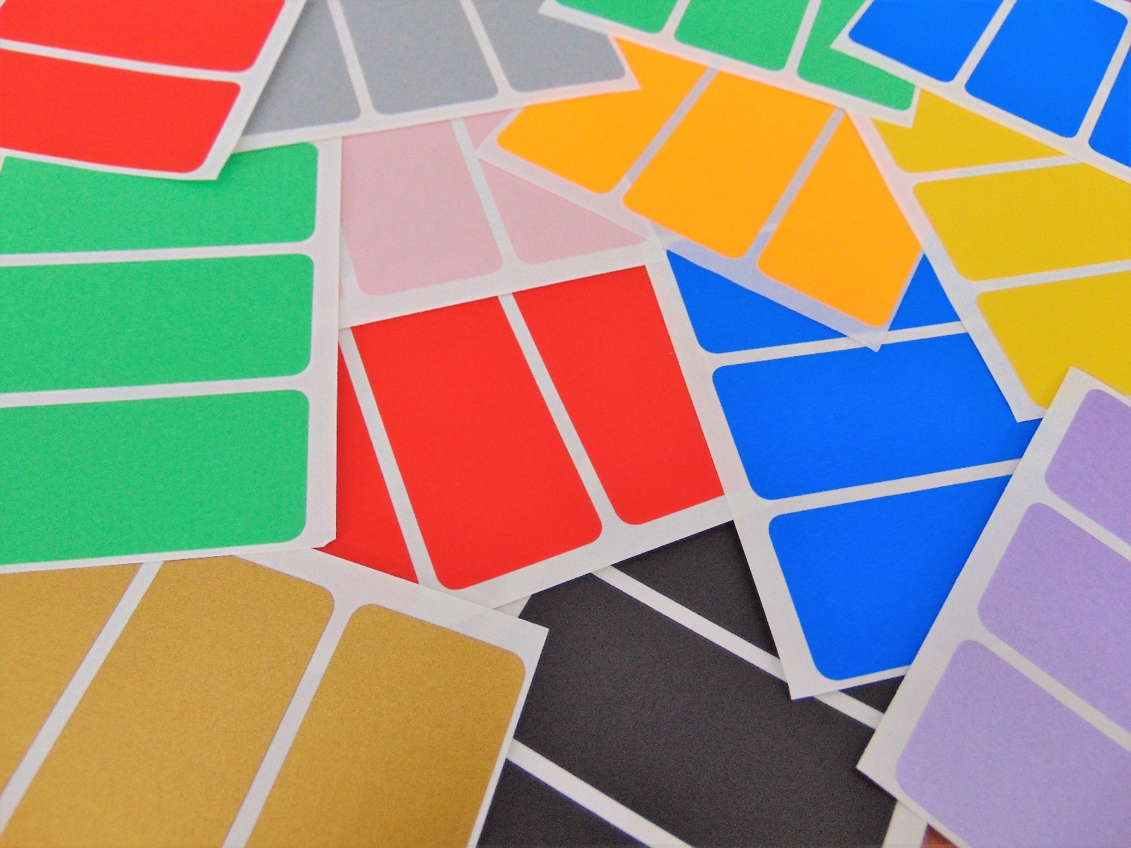 65x30mm Rectangular Mixed Coloured Colour Sticky Labels Stickers 10