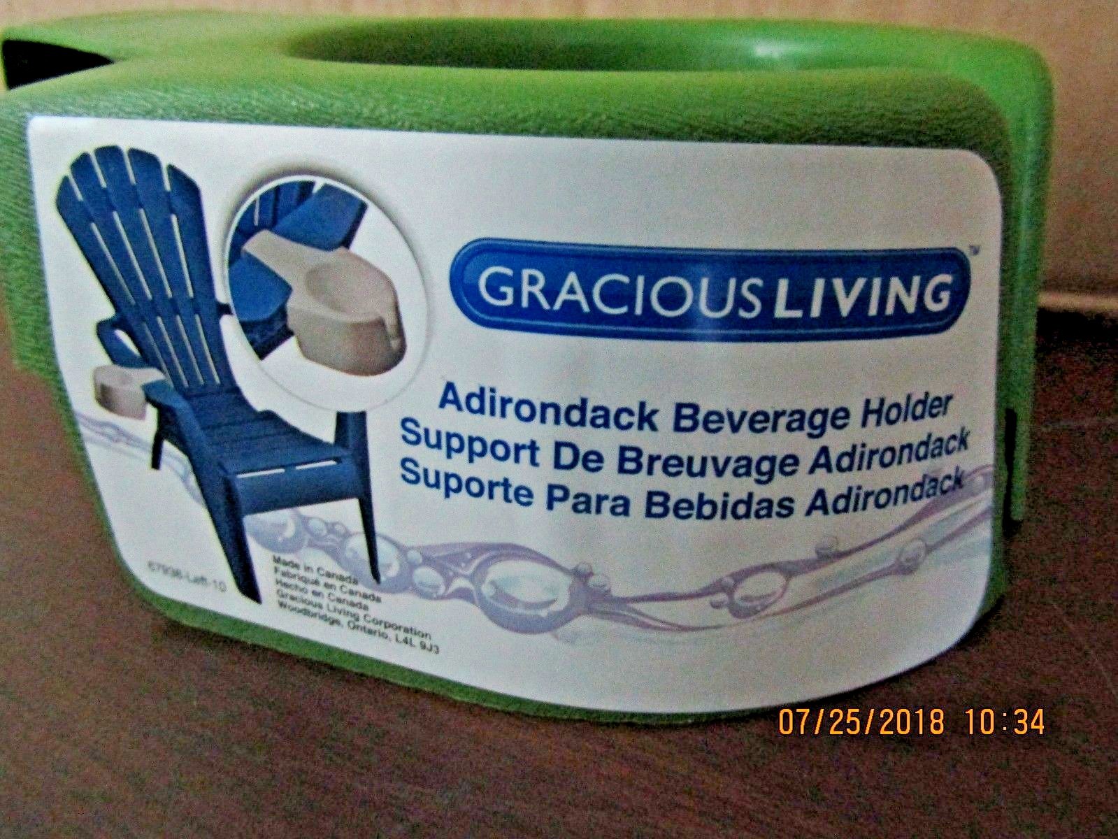 Three (3) ADIRONDACK CHAIR BEVERAGE CUP HOLDERS Green Splendor Gracious Living