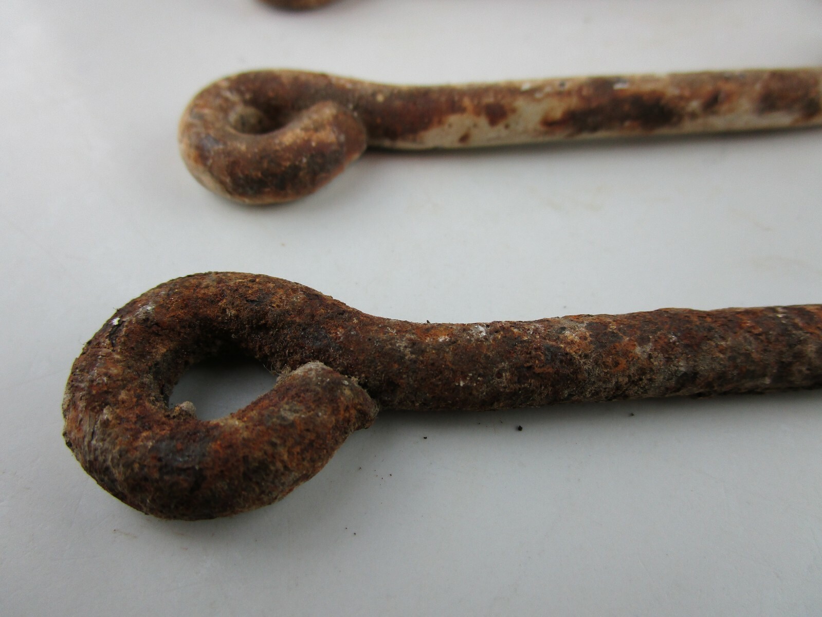 Vintage Antique Iron Latch Hooks Rustic Gate Barn Door 6-1/4'', 5'' Lot of 4