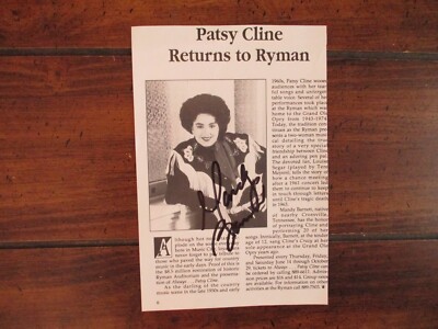 MANDY BARNETT(Always...Patsy Cline/400 Times)Signed 5 X 7 Black & White Ad/Photo