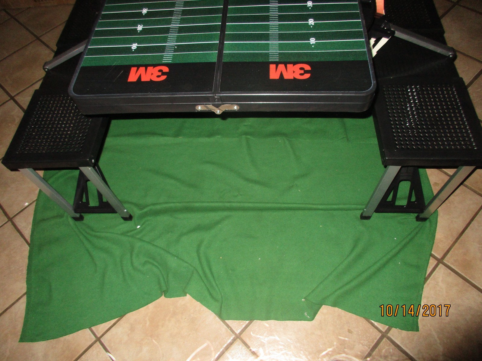 NEW PICNIC TIME 3M FOOTBALL FIELD PORTABLE FOLDING TABLE WITH SEATS 811-00-175