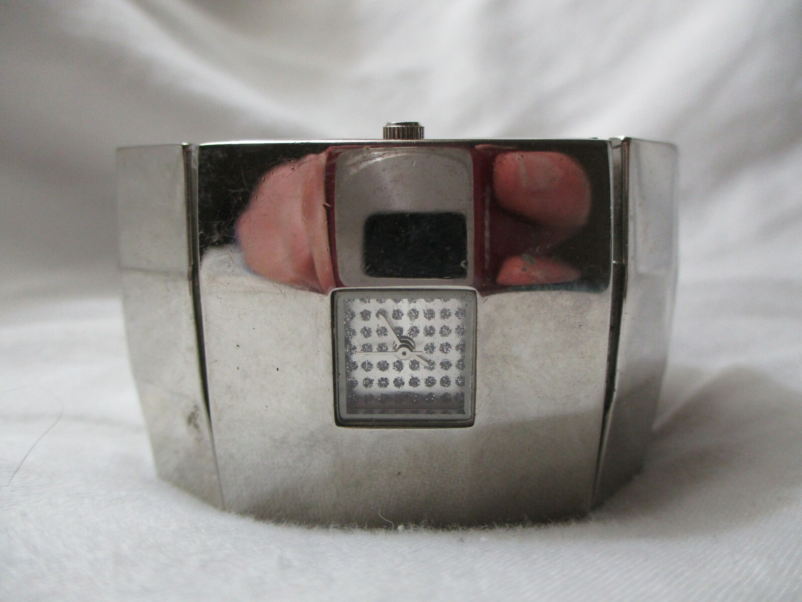 Valletta Wristwatch Silver Tone Band Square Shaped Face