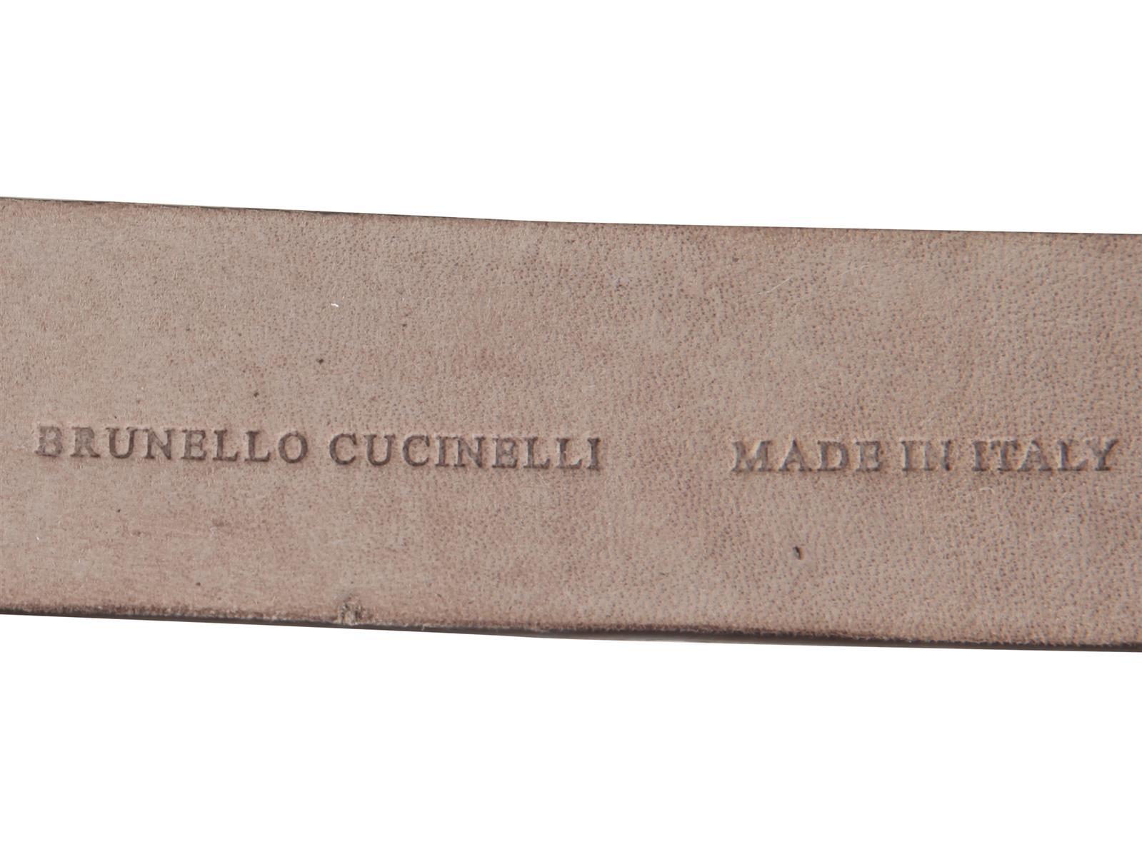Pre-owned Brunello Cucinelli Women's Crocodile Leather Belt Size M Italy 42 Us 6" Gb 10 In Brown