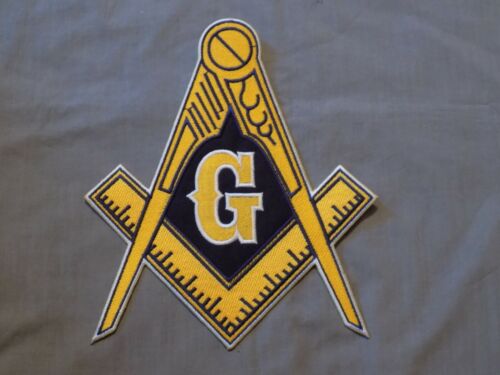 Large Masonic Master Mason 9" Iron On Patch Blue Sew Fraternity NEW!