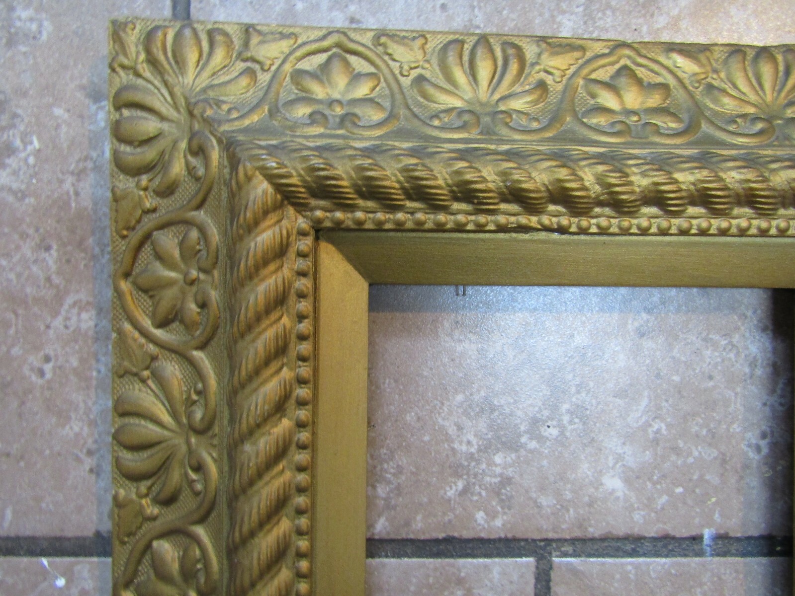 Antique Wood Picture Frame Ornate Gold Gilded Gilt Gesso Wide Frame for 8 by 10