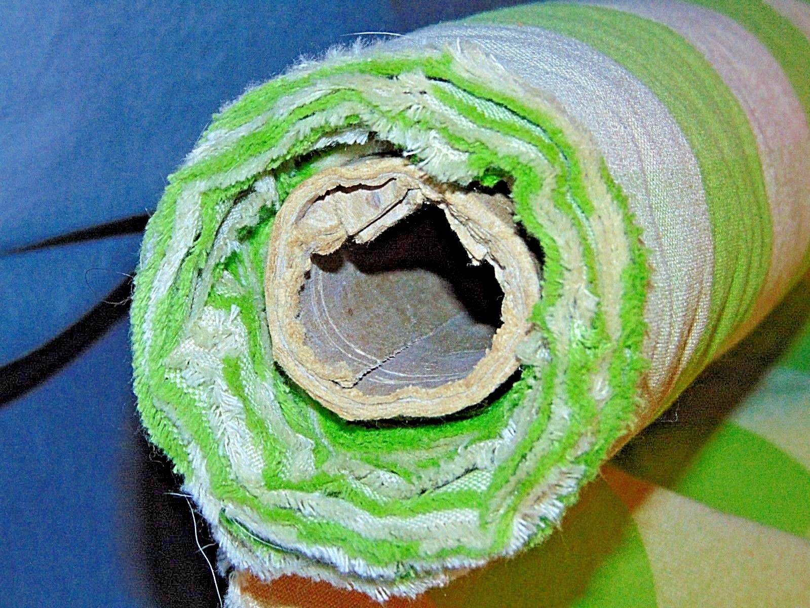 Canvas Upholstery / Drapery Fabric - Green & Neutral Check Pattern - 6 1/4 Yards