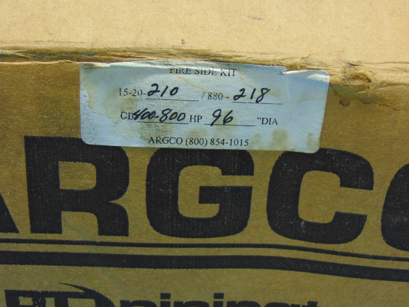 ARGCO, CB FIRESIDE KIT, 15-20-210, CB 400-800 HP/96