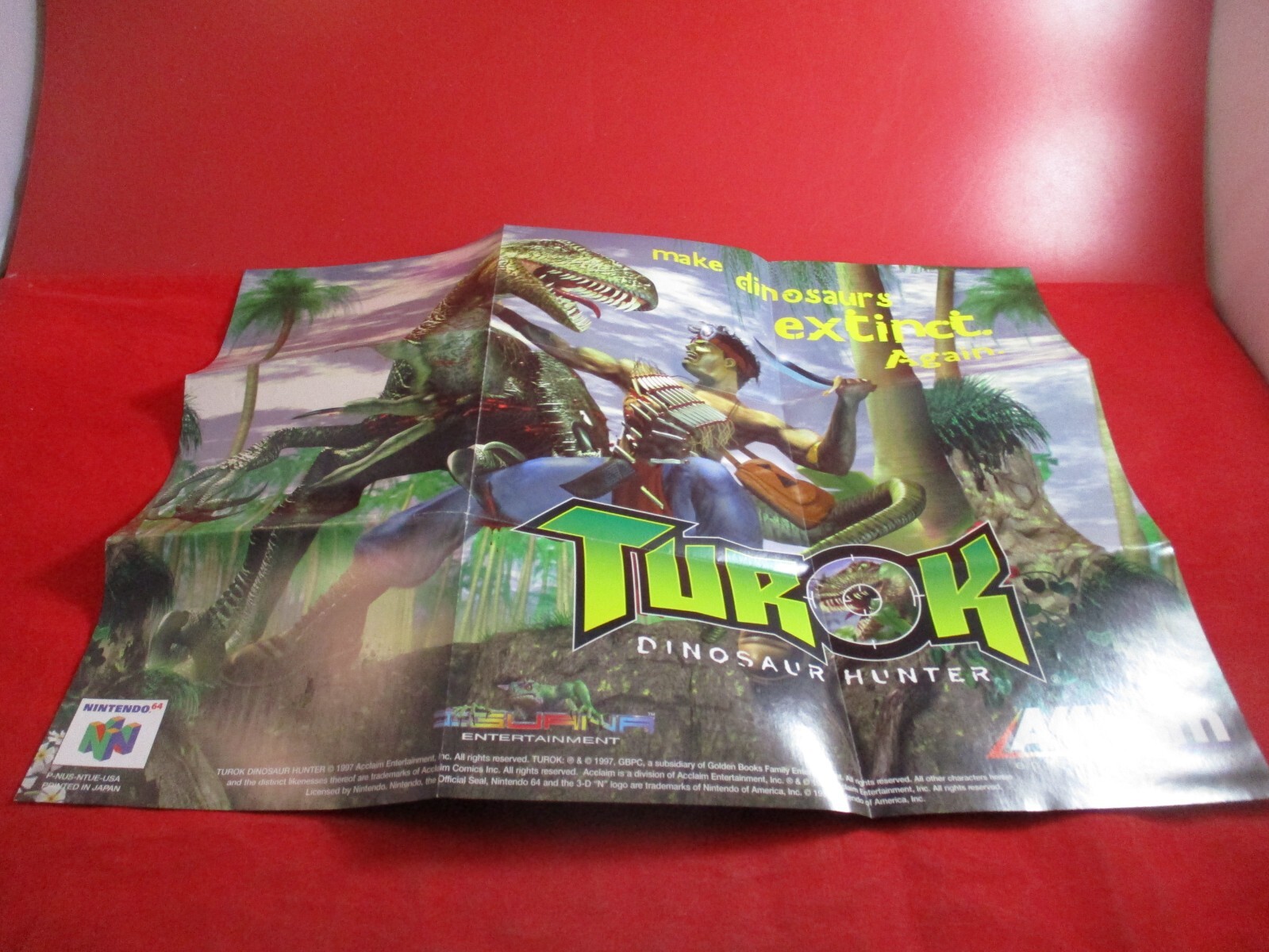 Turok The Dinosaur Hunter Nintendo 64 N64 Foldable Promo