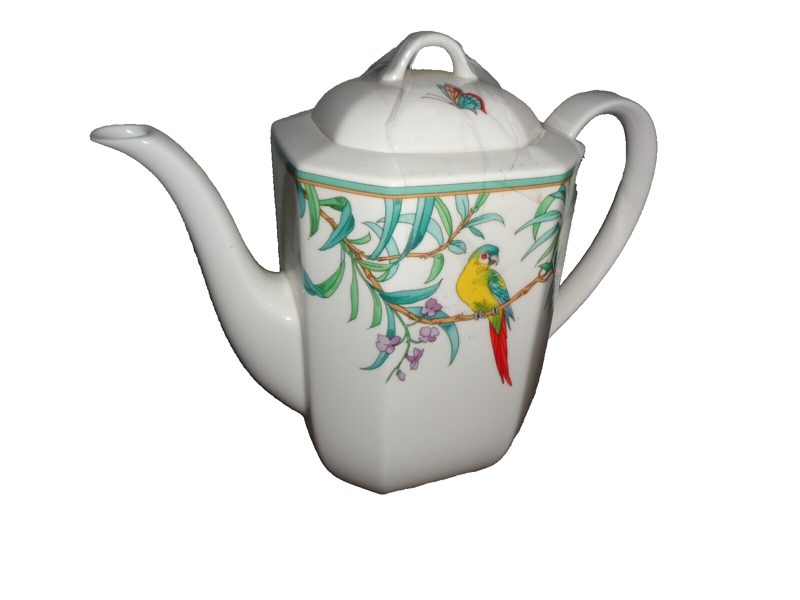 VILLEROY BOCH Amazona HEINRICH Bone China Octagon Coffee Pot VILLEROY BOCH Amazona HEINRICH Bone China Octagon Coffee Pot