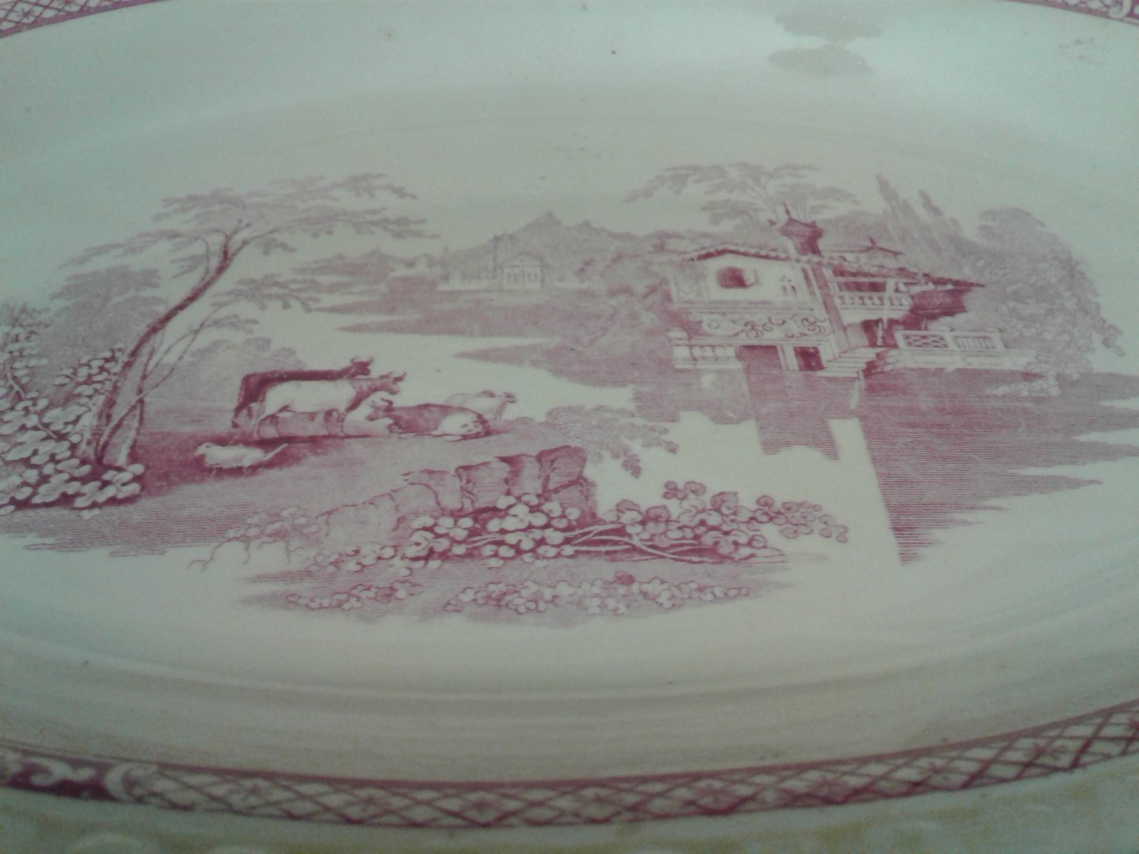 J CUTTS DES PATTERN DESIGNED BY ADAMS AND SON COW PLATTER 1835