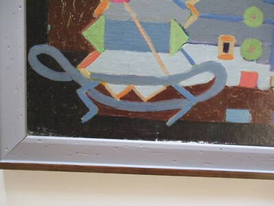 VINTAGE SURREAL ABSTRACT PAINTING MODERNISM MID CENTURY EXPRESSIONISM CUBISM OLD