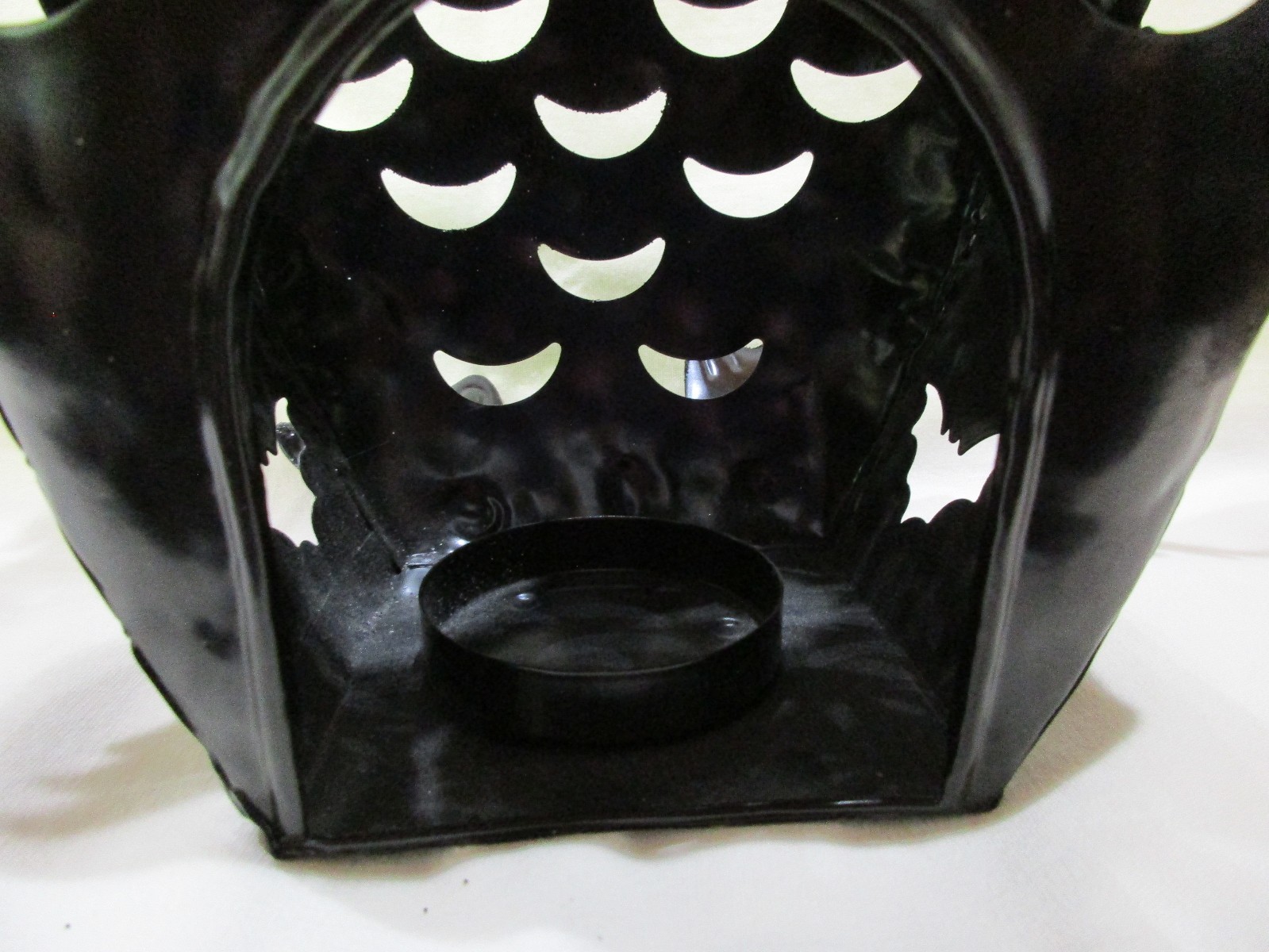 Black Metal Owl w/ Silver Glitter Tealight Candle Holder Kohl's Halloween Decor