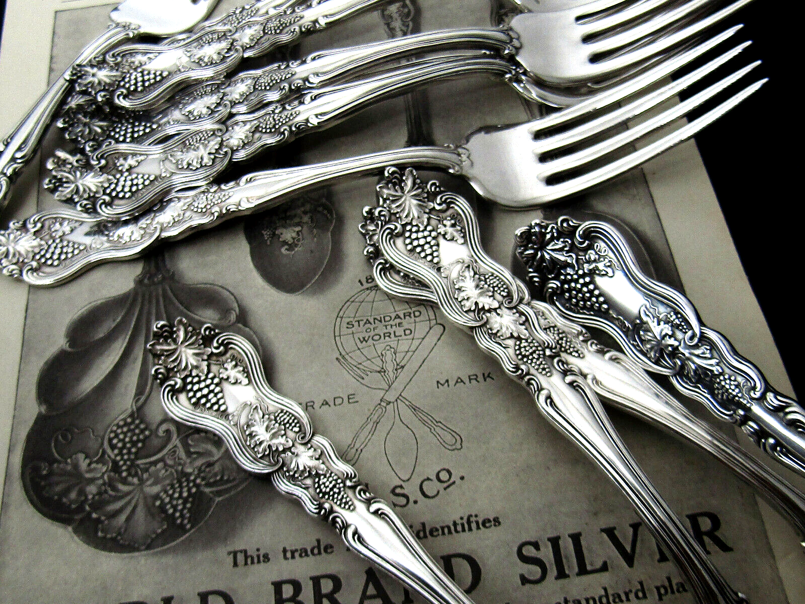 ❤️ MOSELLE AMERICAN SILVER LUNCH FORK 7” ART NOUVEAU c.1906- SOLD BY PC