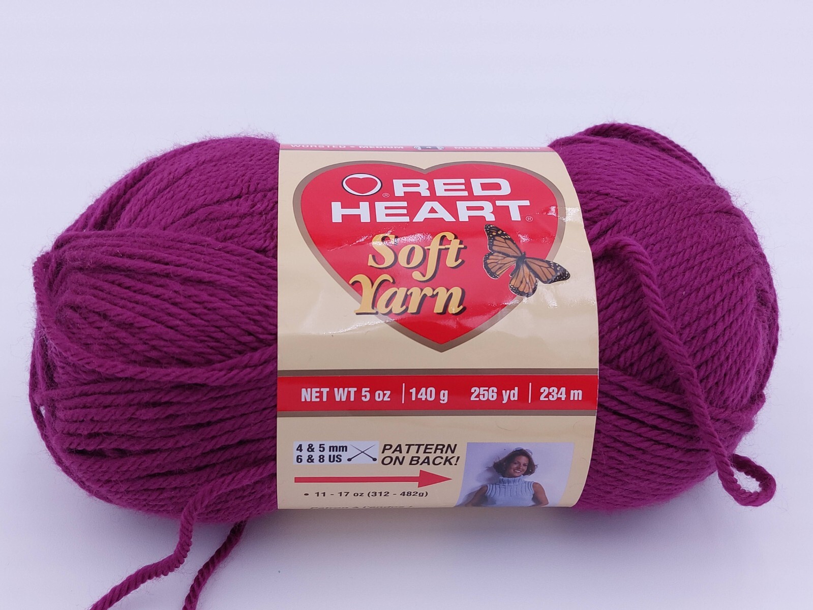 DISCONTINUED Red Heart 5 Oz Soft Yarn in #9537 FUCHSIA NEW