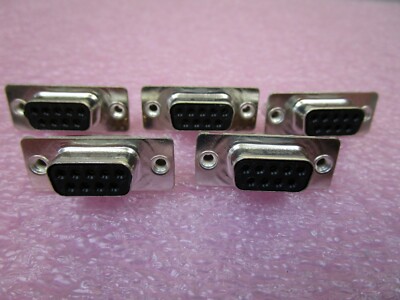(5 NEW) Positronic DSub Connectors DB-9 Gold Pins MD9F3S00X/AA Mil spec