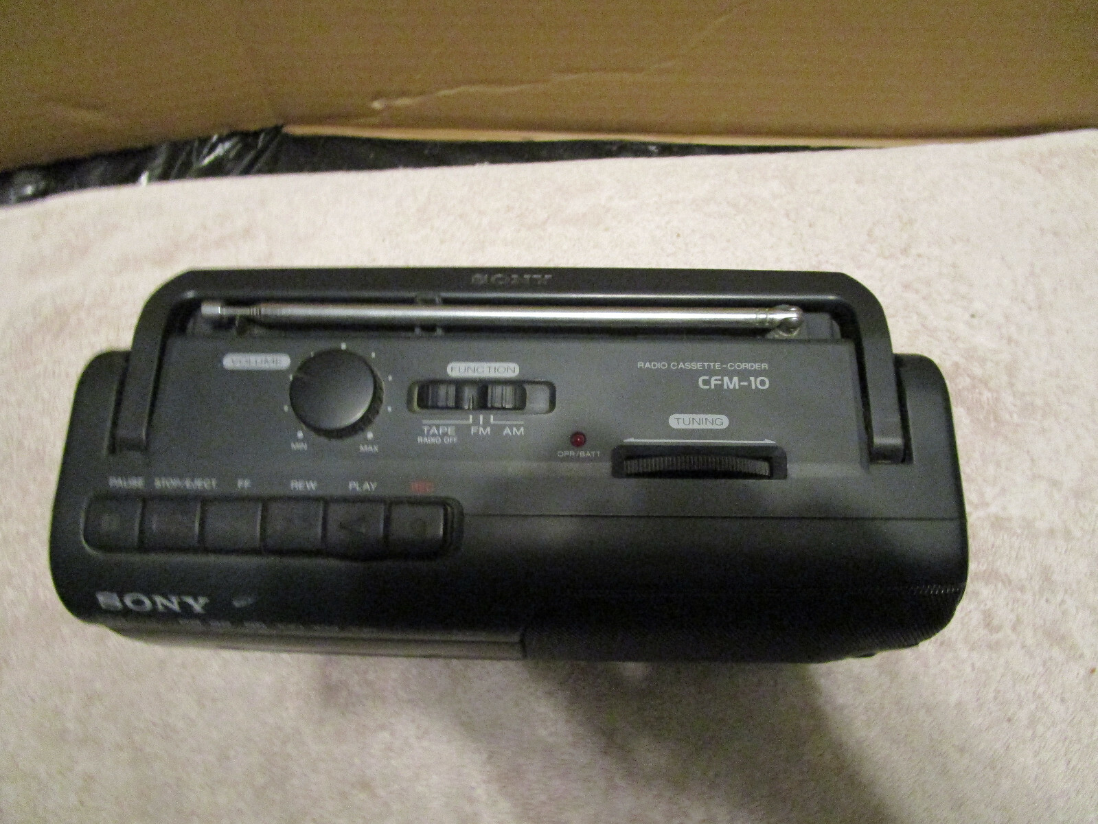 Sony CFM-10 AM/FM Radio Cassette Tape Recorder AC/DC Vintage Portable Boombox