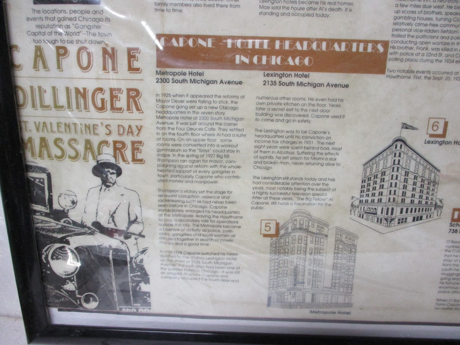 Vintage Gangland Guide Sign Chicago Al Capone Dillinger Gangster Print 35