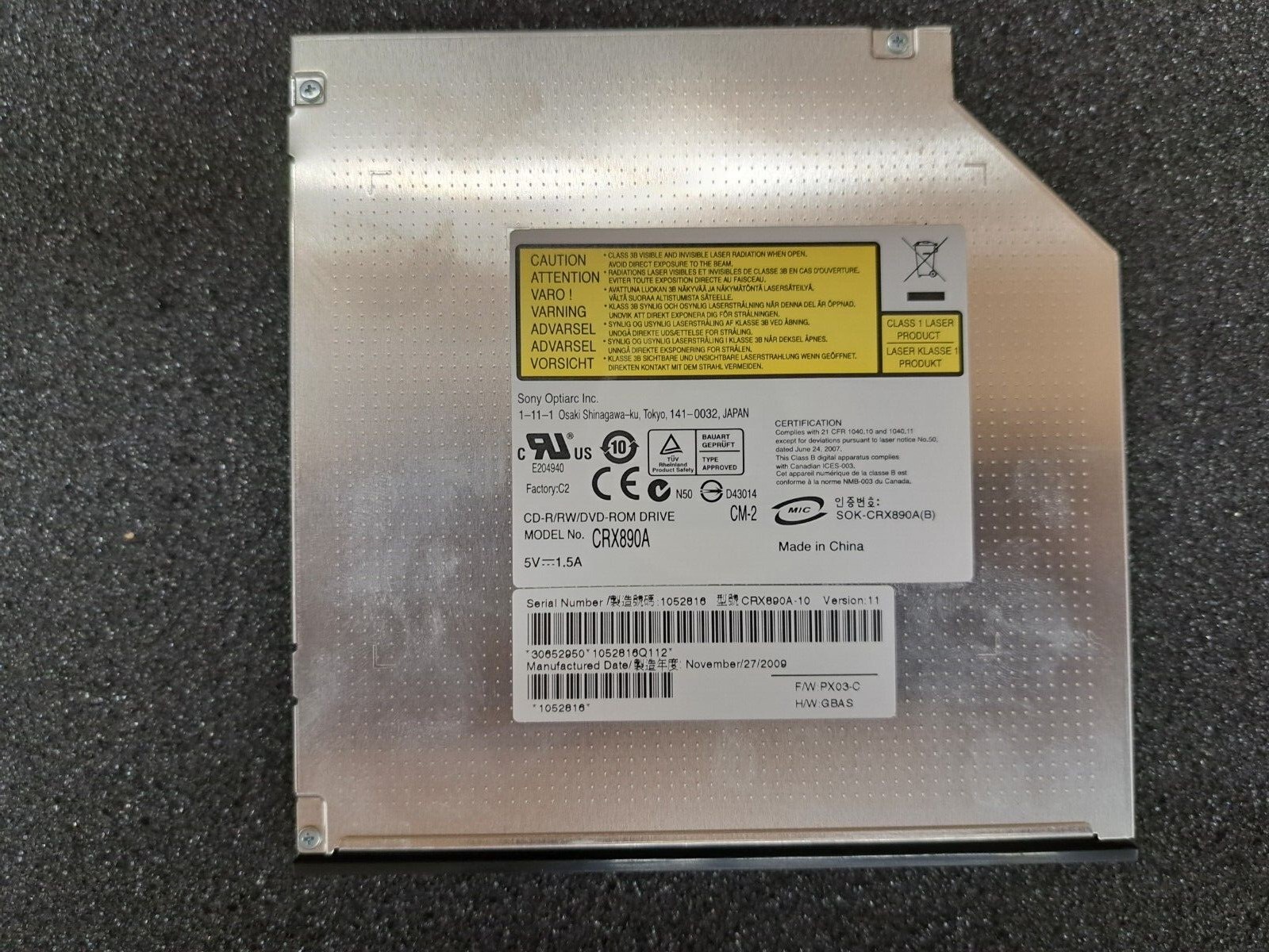 New, Sony, CRX890A, 24x E-IDE(ATAPI) 2mb Internal Slim CD-R